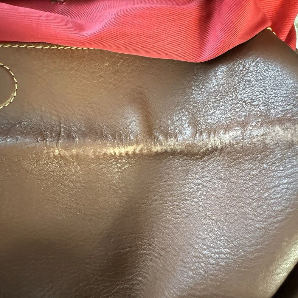 Dooney and Bourke Leather O-Ring Sac Brown Pebbled Large Satchel Shoulder Bag - Picture 16 of 16